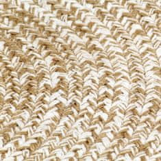 Vidaxl Ručně vyráběný koberec juta bílý a přírodní 90 cm