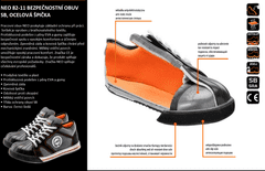 NEO TOOLS Bezpečnostní obuv sb, ocelová şpička, Velikost 46