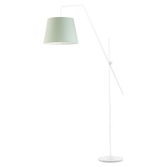 LYSNE.PL Stojací lampa se stínidlem VIGO bílý rám, světle zelená