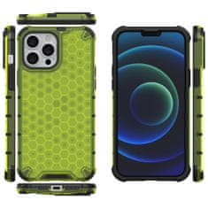 OEM Honeycomb pancéřové pouzdro se silikonovým rámem pro iPhone 13 Pro MAX 6.7" green