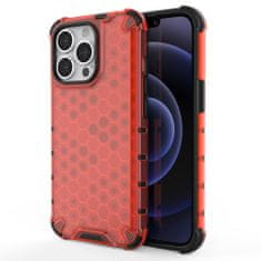 OEM Honeycomb pancéřové pouzdro se silikonovým rámem pro iPhone 13 Pro 6.1" red