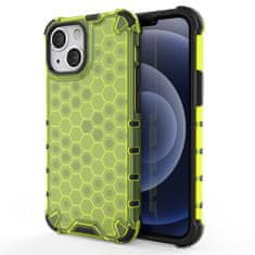 OEM Honeycomb pancéřové pouzdro se silikonovým rámem pro iPhone 13 Mini 5.4" green