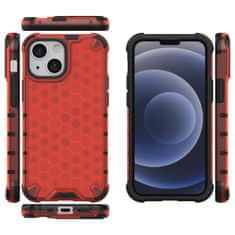 OEM Honeycomb pancéřové pouzdro se silikonovým rámem pro iPhone 13 Mini 5.4" red