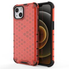 OEM Honeycomb pancéřové pouzdro se silikonovým rámem pro iPhone 13 6.1" red