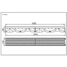 Styron Odtokový žlab s plastovým roštem 1m