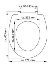 Schütte WC sedátko SEA STAR | Duroplast, Soft Close s automatickým klesáním a rychloupínáním