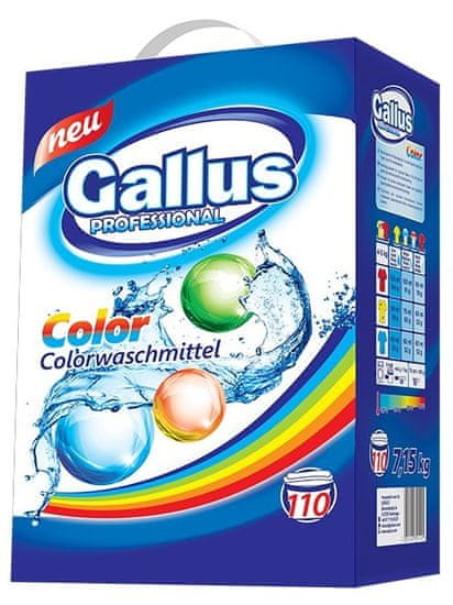 Gallus Professional, Prací prášek, COLOR BOX, 110 dávek, 7,15kg