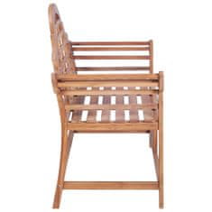 Greatstore Zahradní lavice s poduškou se vzorem listů 120 cm masivní teak