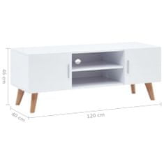 Greatstore TV stolek bílý 120 x 40 x 46 cm MDF