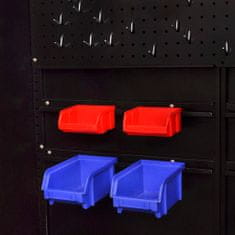 Greatstore Kovová skříň na nářadí s vyjímatelnou bednou na nářadí černo-červená