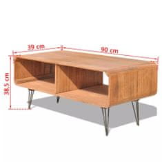 Greatstore TV stolek 90 x 39 x 38,5 cm dřevěný hnědý