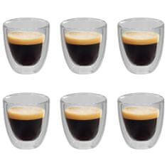 Greatstore Dvoustěnná termo sklenice na espresso 6 ks 80 ml