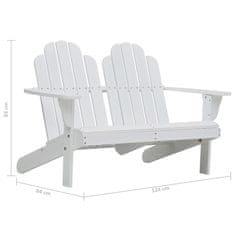 Greatstore Dvoumístné zahradní křeslo Adirondack dřevo bílý