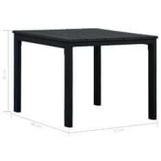 Greatstore 3dílný bistro set HDPE černý dřevěný vzhled