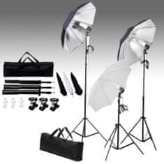 Greatstore Foto studio set s fotopozadím a sadou světel