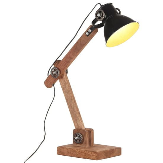 Greatstore Industriální stolní lampa černočerná kulatá 58 x 18 x 90 cm E27