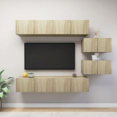 Greatstore 6dílný set TV skříněk dub sonoma dřevotříska