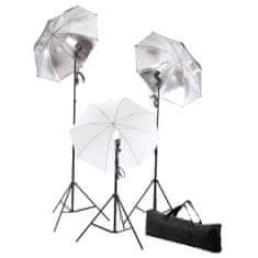 Greatstore Foto studio set s lampami, deštníky, pozadím a odraznou deskou