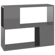 Greatstore TV stolek šedý s vysokým leskem 80 x 24 x 63 cm dřevotříska