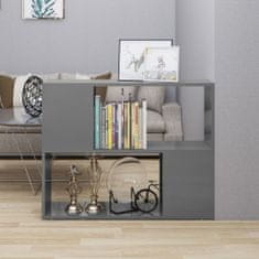 Greatstore TV stolek šedý s vysokým leskem 80 x 24 x 63 cm dřevotříska