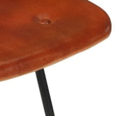 Vidaxl Barové stoličky 4 ks hnědé pravá kůže