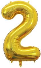 Atomia Fóliový balón narozeninové číslo 2, zlatý 82cm