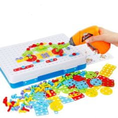 KIK Mozaika dětské plastové bloky + šroubovák 151 ks KX7838