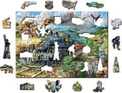 Wooden city  Dřevěné puzzle Železnice 2v1, 200 dílků EKO