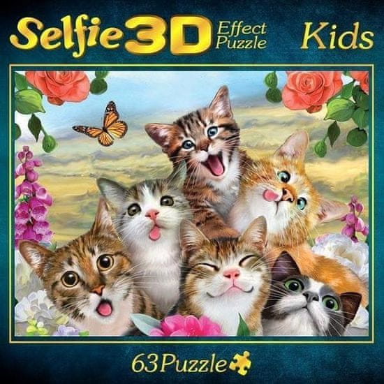 M.I.C.  Puzzle Kočičí selfie 3D 63 dílků