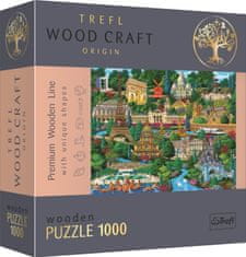 Trefl Wood Craft Origin puzzle Slavná místa Francie 1000 dílků