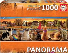 Educa  Panoramatické puzzle Kočky na nábřeží 1000 dílků