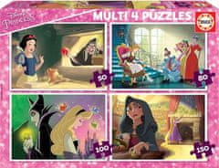 Educa  Puzzle Disney Princezny a padouši 4v1 (50,80,100,150 dílků)