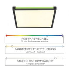 PAUL NEUHAUS LEUCHTEN DIREKT is JUST LIGHT LED stropní svítidlo, černá, stmívatelné, dálkový ovladač, paměť 2700-5000K