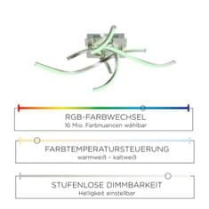 PAUL NEUHAUS LEUCHTEN DIREKT is JUST LIGHT Stropní svítidlo, barva ocel, RGBW, dálkový ovladač, stmívatelné MEDION RGB plus 2700-5000K