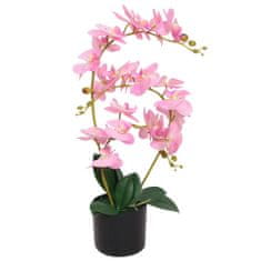 shumee vidaXL Umělá orchidej s květináčem 65 cm růžová