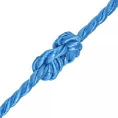 Greatstore Kroucené lano, polypropylen, 12 mm, 100 m, modrá