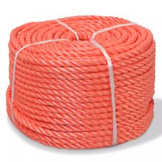 Greatstore Kroucené lano, polypropylen, 6 mm, 200 m, oranžová