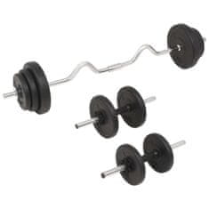 Vidaxl Sada činek barbell a dumbbell 30 kg