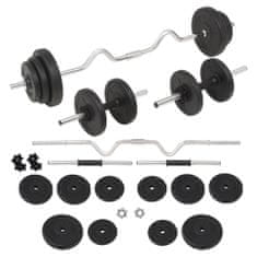 Greatstore Sada činek barbell a dumbbell 30 kg