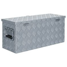 Greatstore Hliníkový box 76,5 x 26,5 x 33 cm stříbrný
