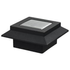 Greatstore Zahradní solární lampy 12 ks LED čtvercové 12 cm černé