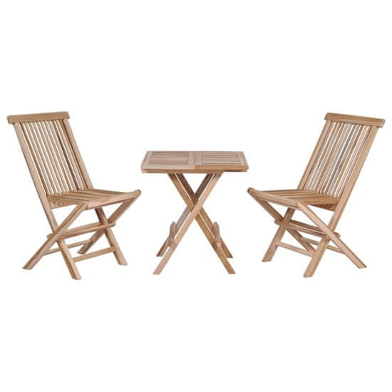 Greatstore 3dílný skládací bistro set masivní teakové dřevo