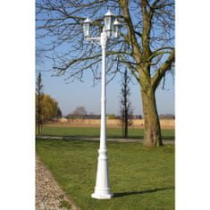 Vidaxl Zahradní lampa Kingston, kandelábr se 3 rameny 215 cm, bílý