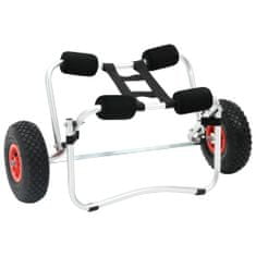 Greatstore Hliníkový vozík na kajak / kánoi s robustními koly