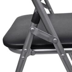 Greatstore Skládací jídelní židle 6 ks černé umělá kůže