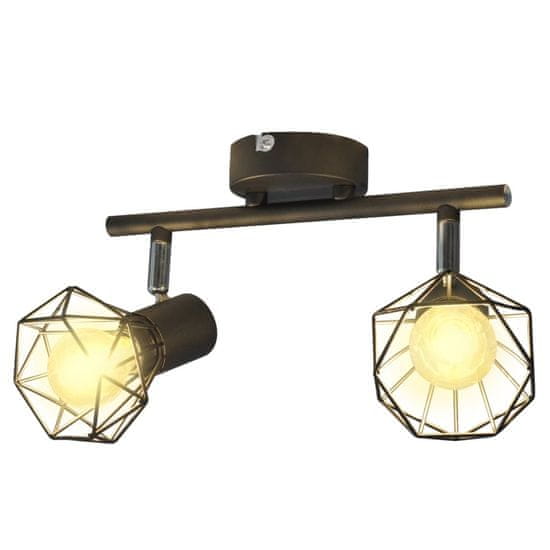 Vidaxl Lampa v industriálním stylu se 2 LED reflektory, černá