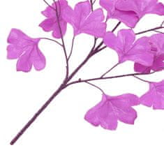 Greatstore Umělé listy ginko biloba 10 ks fialové 65 cm