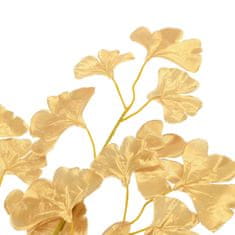 Greatstore Umělé listy ginko biloba 10 ks zlaté 65 cm