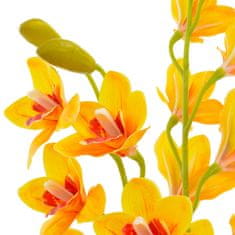 Greatstore Umělá rostlina orchidej s květináčem žlutá 90 cm