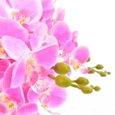 Greatstore Umělá rostlina orchidej s květináčem růžová 60 cm